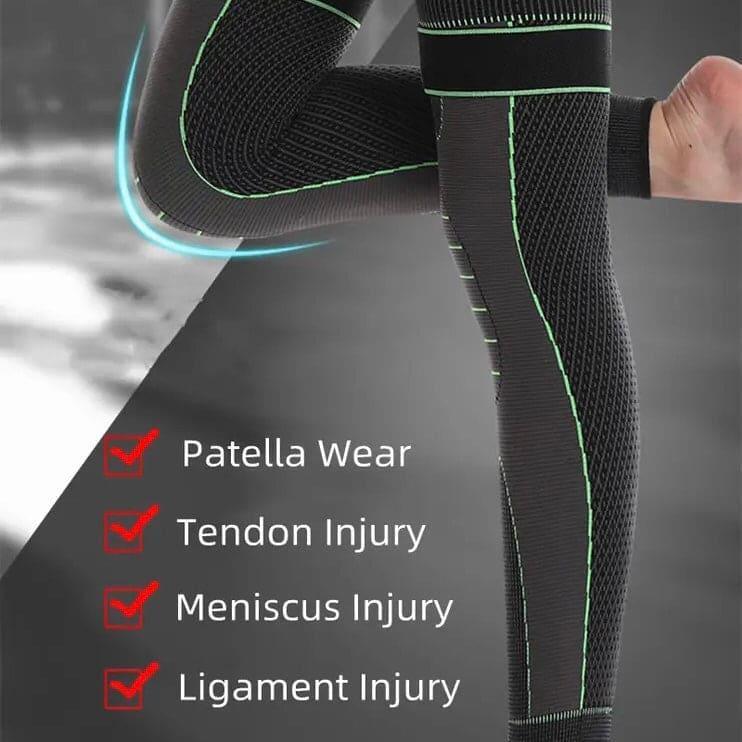 Elastic Knee Support Brace with Strap for Full-Length Protection