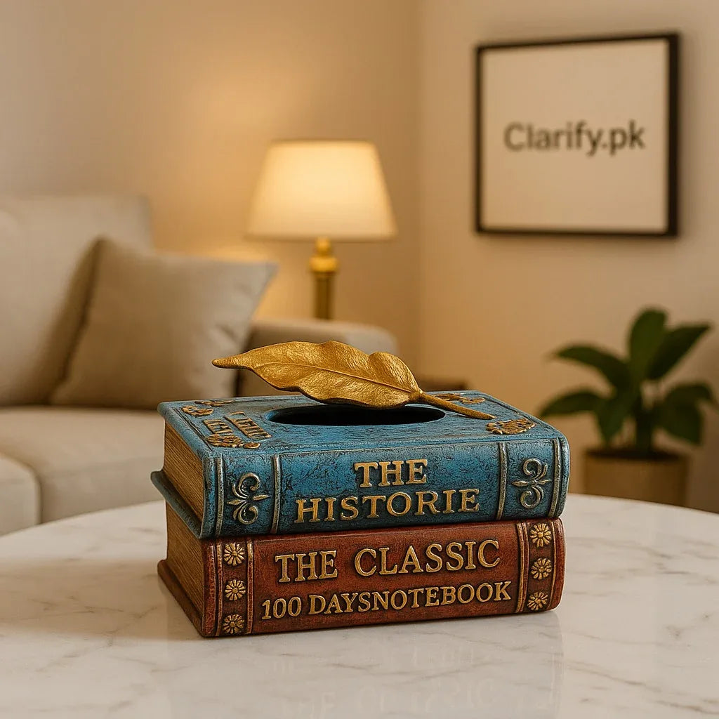 Vintage Book-Style Tissue Box Case – Elegant Home Decor