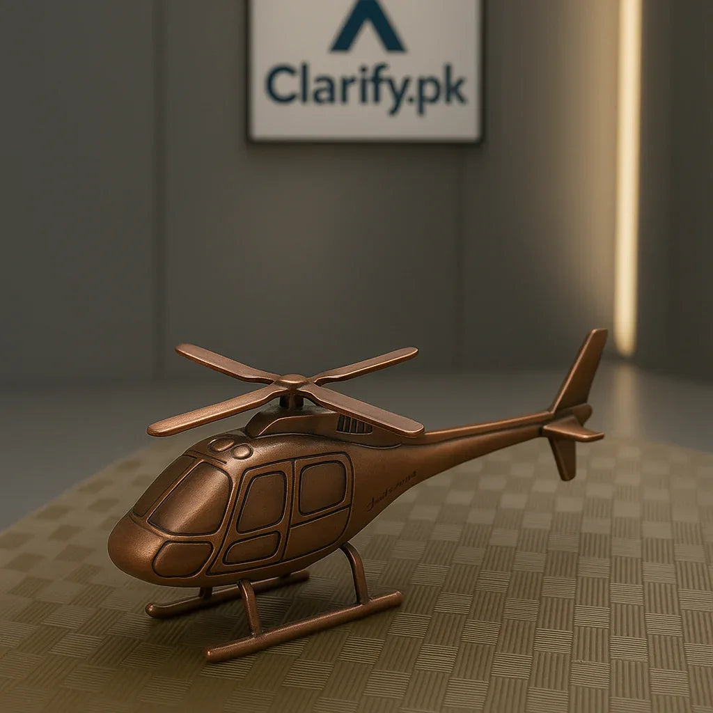 Metal Helicopter Showpiece – Vintage Desk Décor