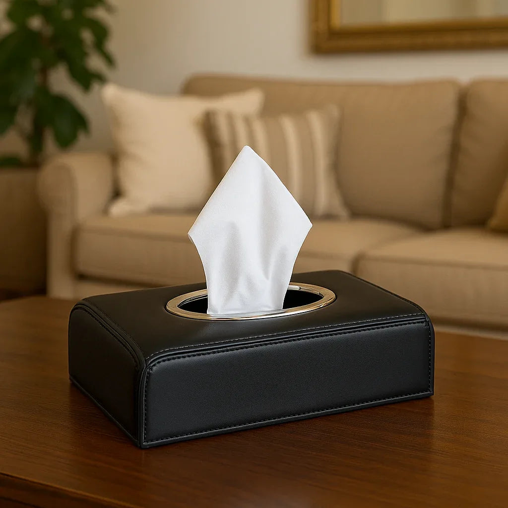 Leather Tissue Box (Random Colour)