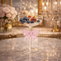 Luxury Glass Dessert Cup with Pink Bow Stem