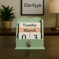 Wooden Desk Calendar – Reusable Vintage Style