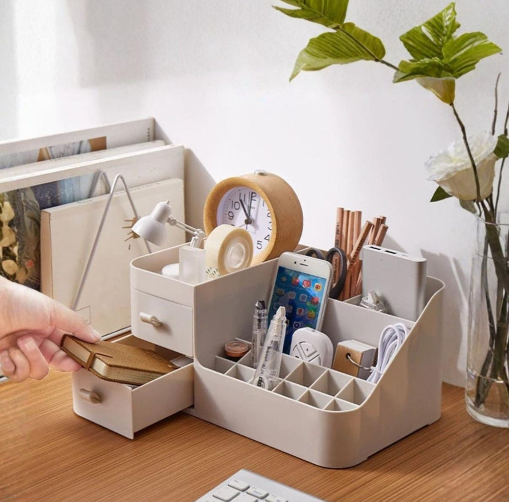 Multipurpose Desktop Makeup Organizer - Luxury Skincare & Cosmetic Storage with Drawers