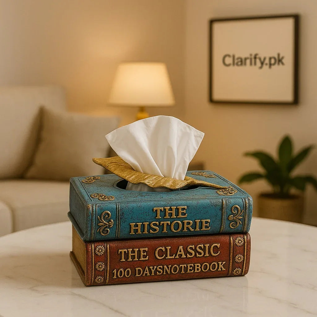 Vintage Book-Style Tissue Box Case – Elegant Home Decor