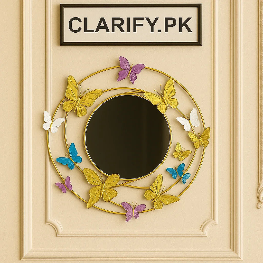 Metal Mirror Motive – 15.5 Inch Modern Wall Décor