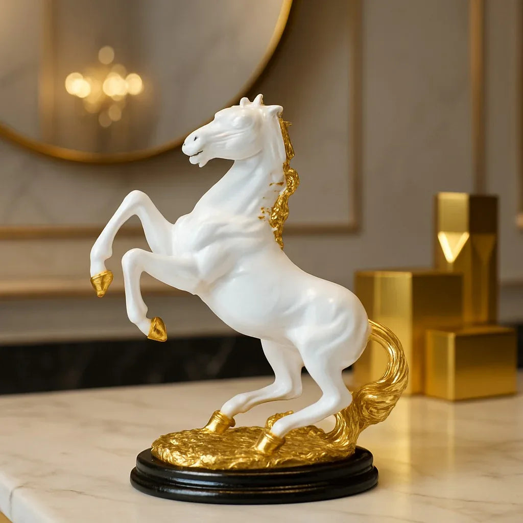 Royal Golden Horse Decor Statue – Small Elegant Figurine