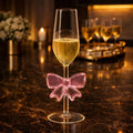 Pink Bow Champagne Flute Glass – Elegant Drinkware