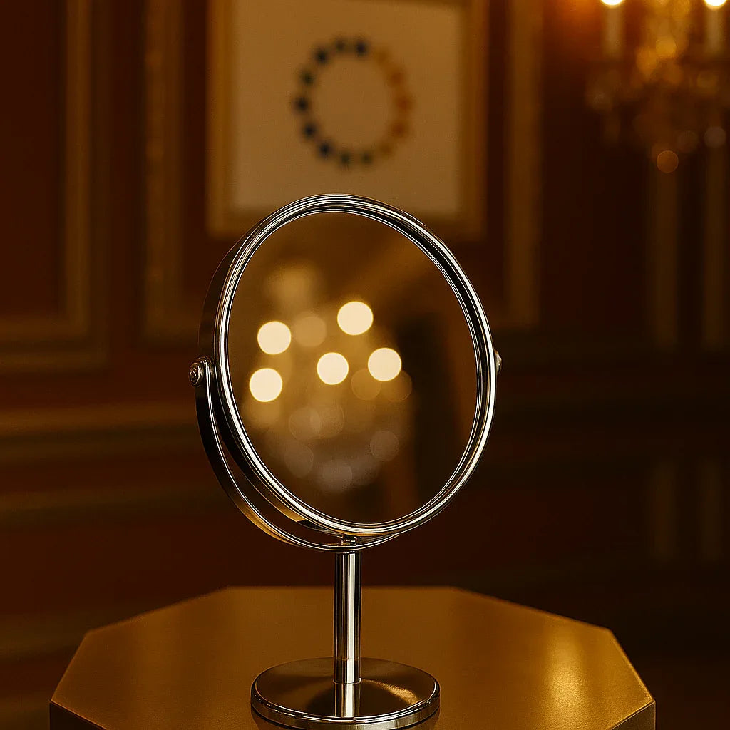 Mini Metal Makeup Mirror – Compact Pocket Design