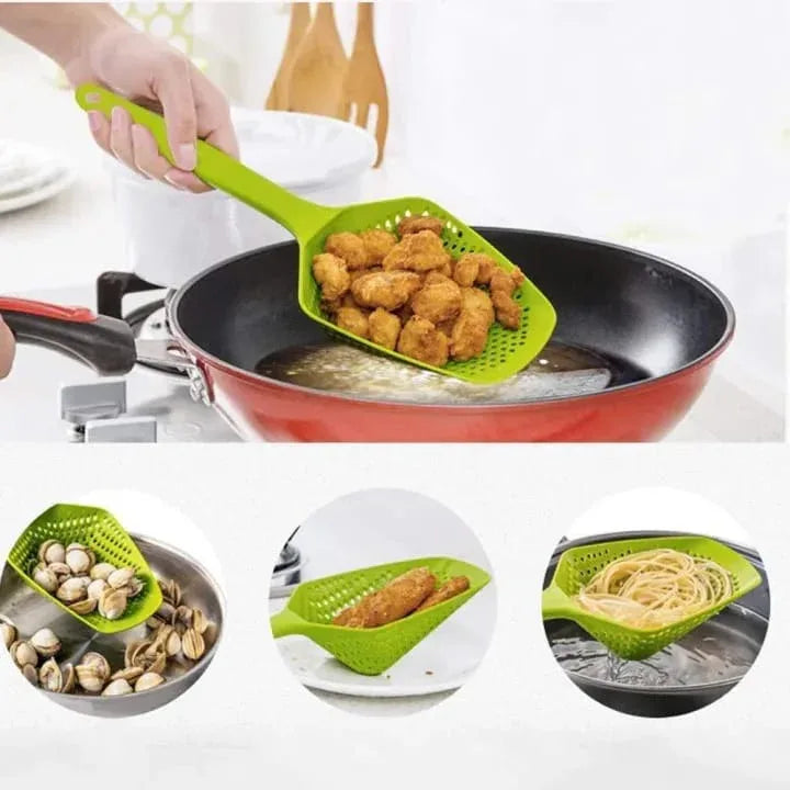 Scoop Colander Strainer Spoon for Oil & Water Draining