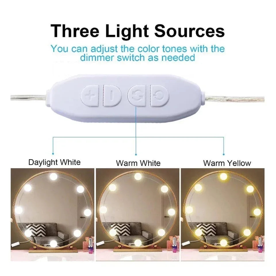 10 Bulb Vanity Light Set for Makeup Mirror