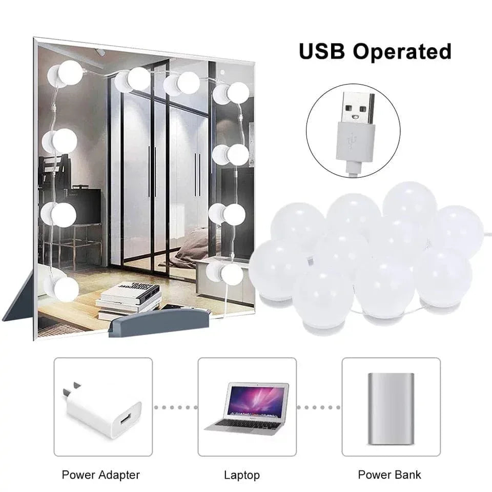 10 Bulb Vanity Light Set for Makeup Mirror