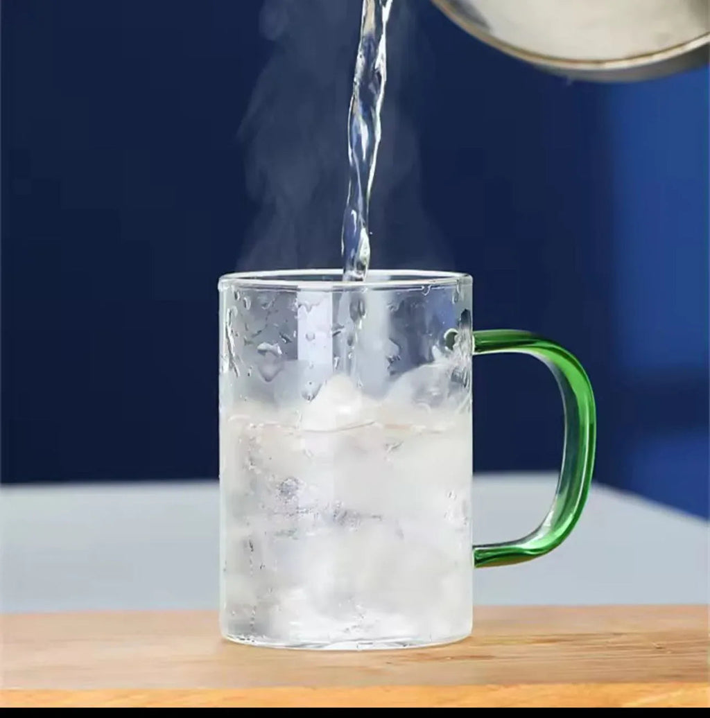 Set of 6 Heat Resistant Borosilicate Glass Cups – 330ml MultiColor