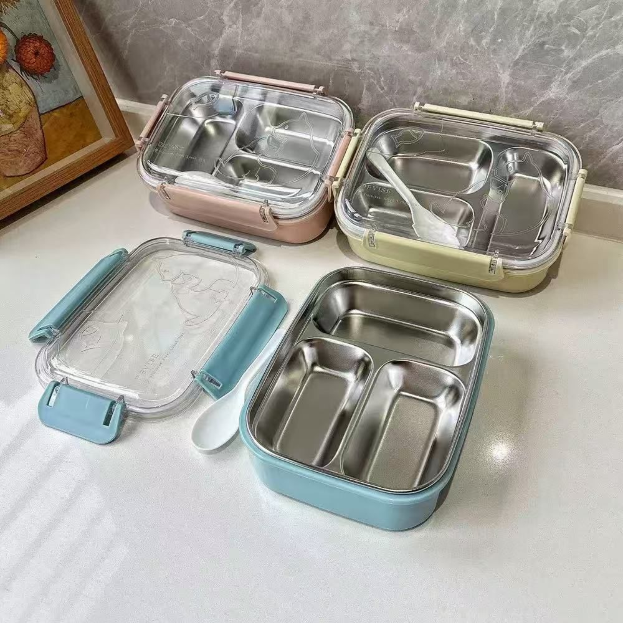 Stainless Steel Insulated Lunch Box with Spoon
