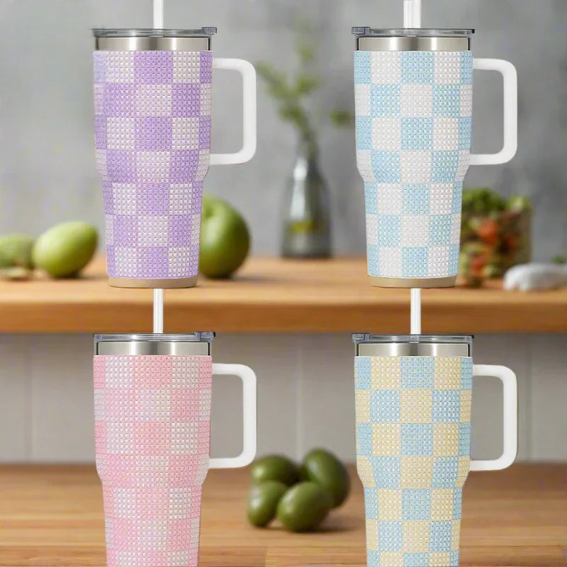 Premium 1200ml Rhinestone Tumbler with Handle & Straw