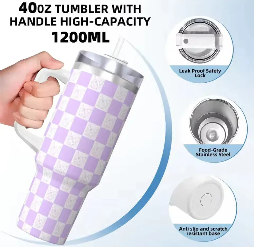 Premium 1200ml Rhinestone Tumbler with Handle & Straw