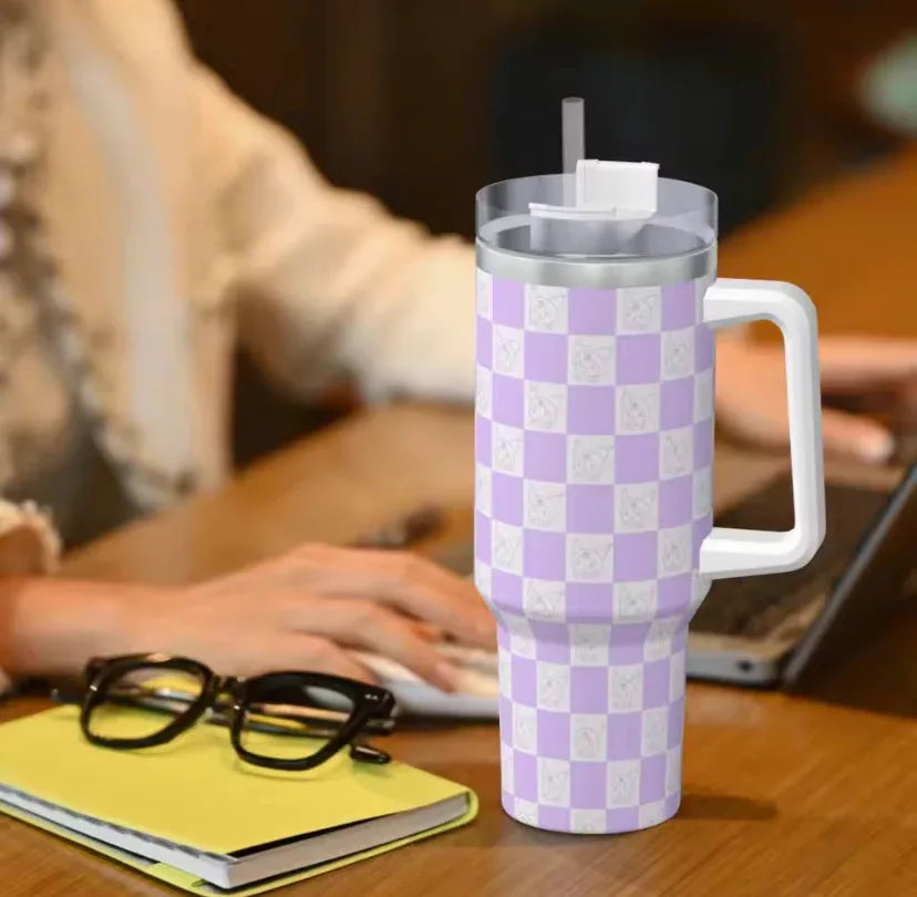 Premium 1200ml Rhinestone Tumbler with Handle & Straw