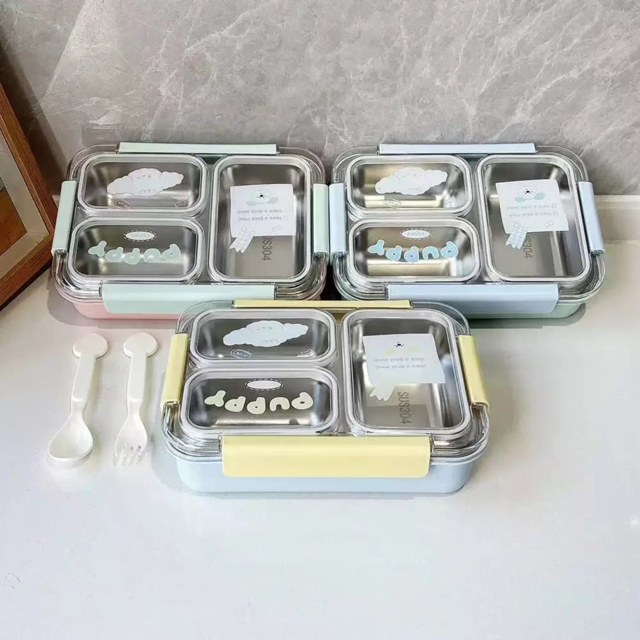 Insulated Stainless Steel Bento Lunch Box with Spoon