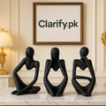 Black Thinking Mannequins Set – 3pcs Modern Fiber Art Décor