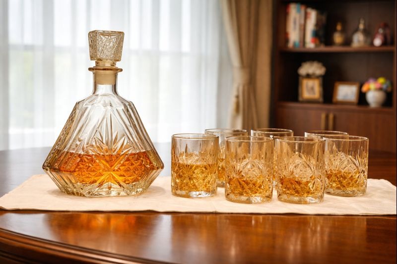 7pcs Crystal Glass Bottle Set – Premium Serving