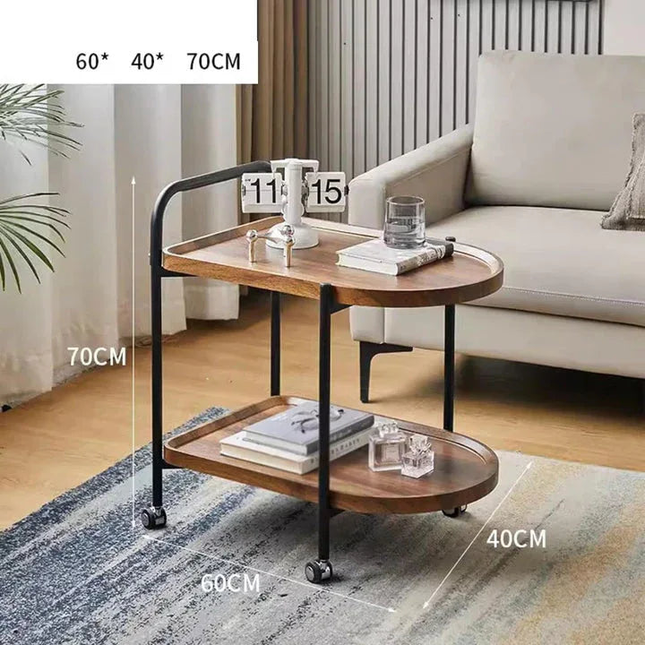 Luxury 2-Tier Serving Cart with Wheels