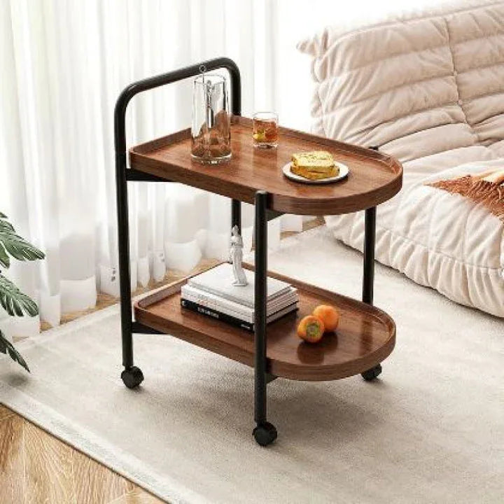 Luxury 2-Tier Serving Cart with Wheels
