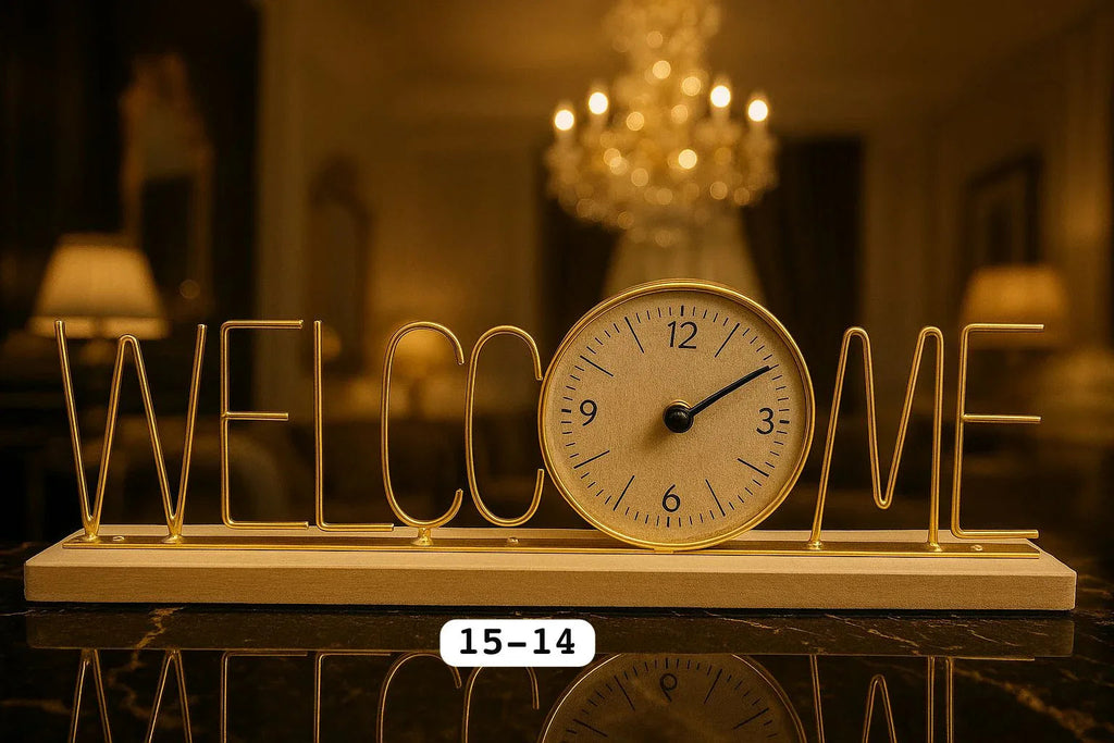 Modern WELCOME Decorative Table Clock – Desk Home Decor