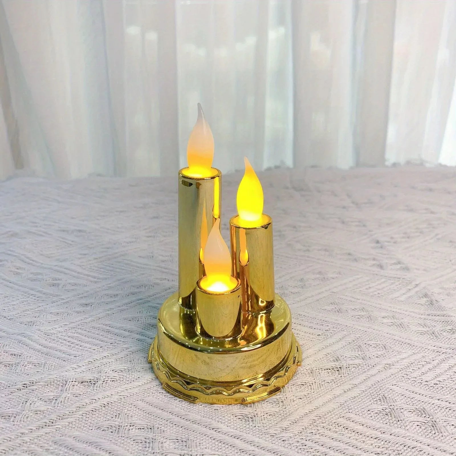 LED 3 Candle Set – Warm Flickering Flameless Lights (10.5cm)