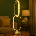 Luxurious Metal LED Table Lamp – Golden Oval Double Ring Design
