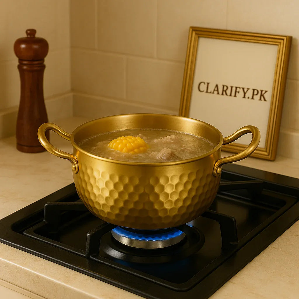 Golden Stainless Steel Cooking Pot – Premium Gold Finish