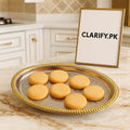 Golden Stainless Steel Oval Tray – Luxury Serving Platter