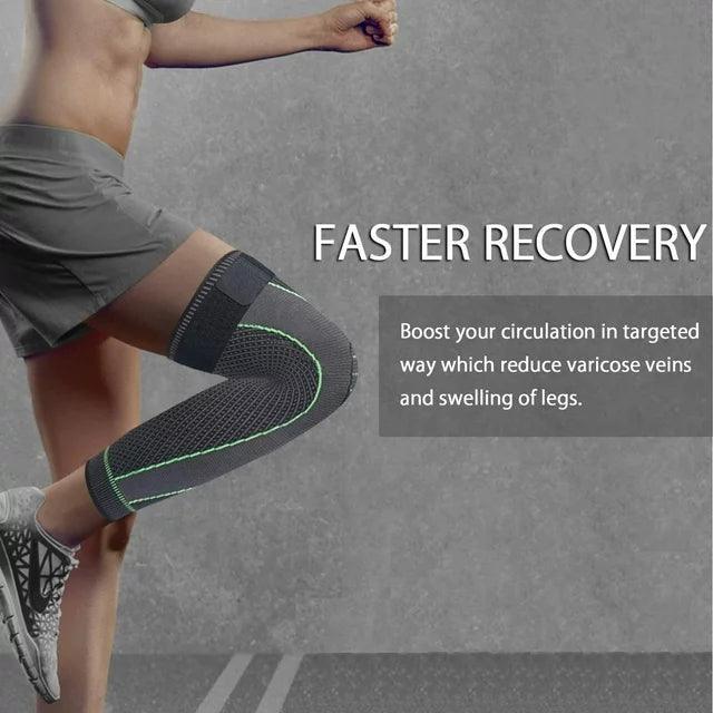 Elastic Knee Support Brace with Strap for Full-Length Protection