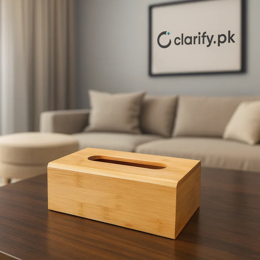 Premium Bamboo Tissue Box Holder