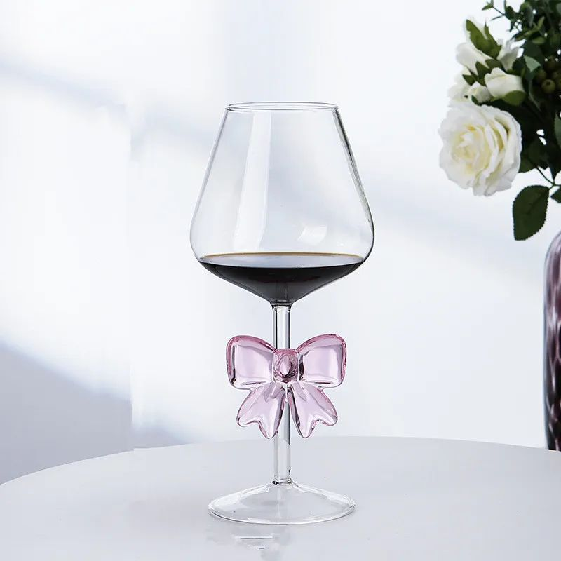 Luxury Pink Bow Aesthetic Glassware - Coquette Crystal Cup & Juice Glass