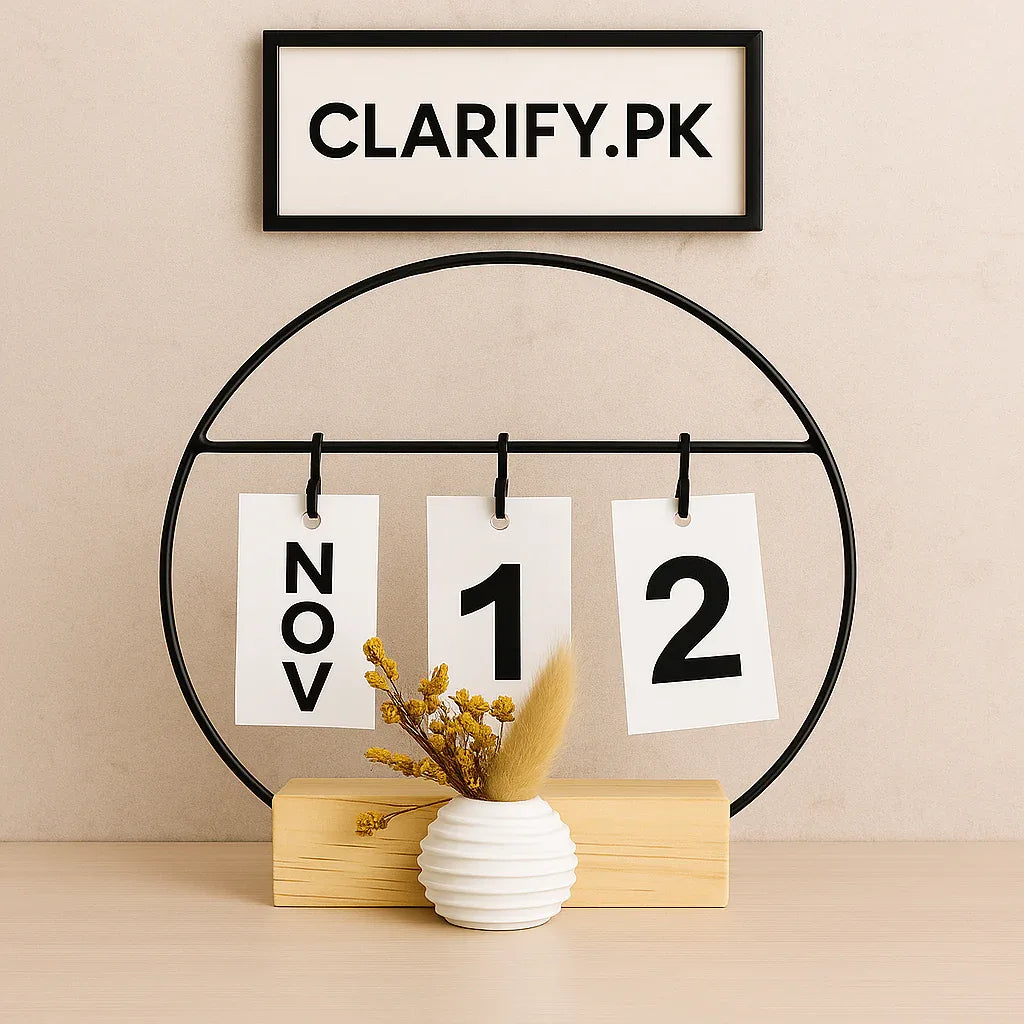 Decorative Flip Wooden Table Calendar – Desk Organizer