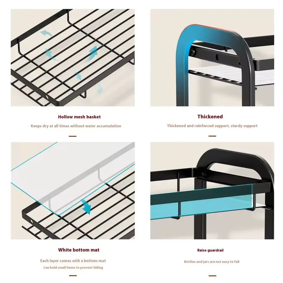 2 Tier Bathroom Counter Organizer - Sturdy & Stylish