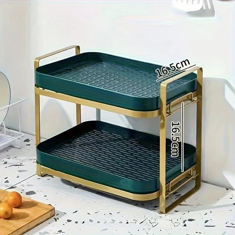 2-Tier Cup & Mug Drying Rack with Drain Tray – Kitchen Organizer