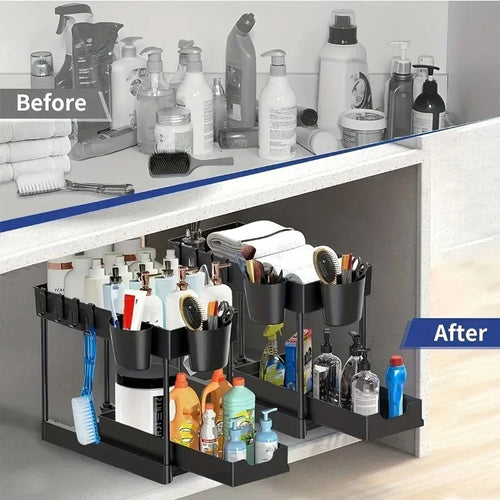 2 Tier Kitchen Organizer with Utensil Holders