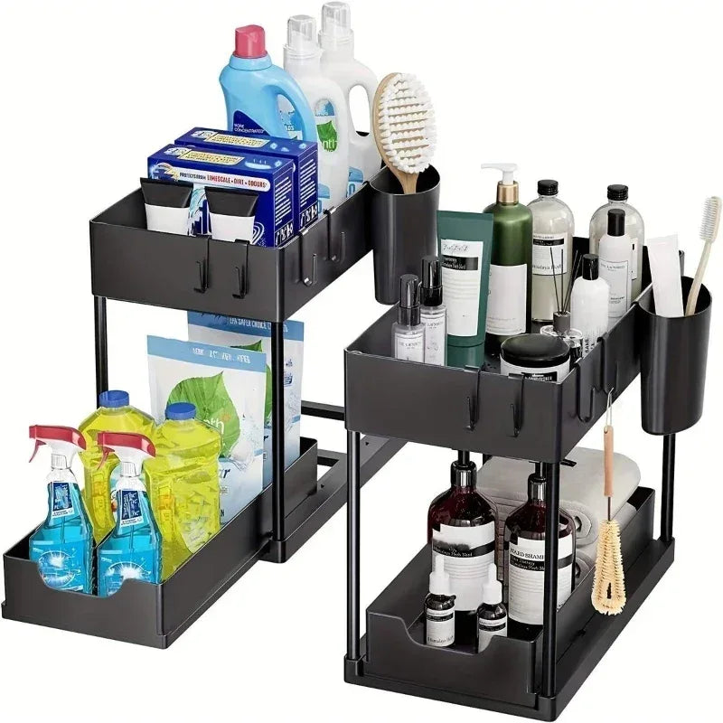 2 Tier Kitchen Organizer with Utensil Holders