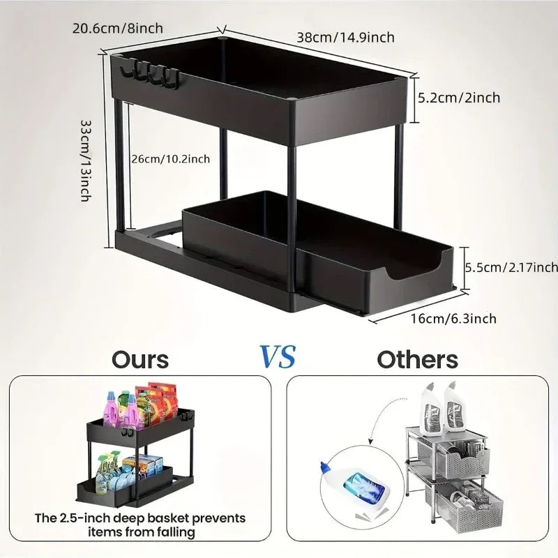 2 Tier Kitchen Organizer with Utensil Holders