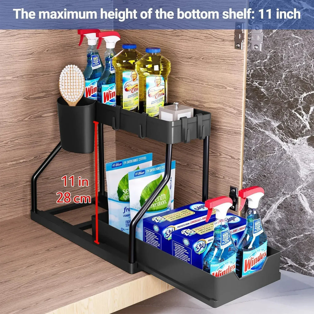 2 Tier Kitchen Organizer with Utensil Holders