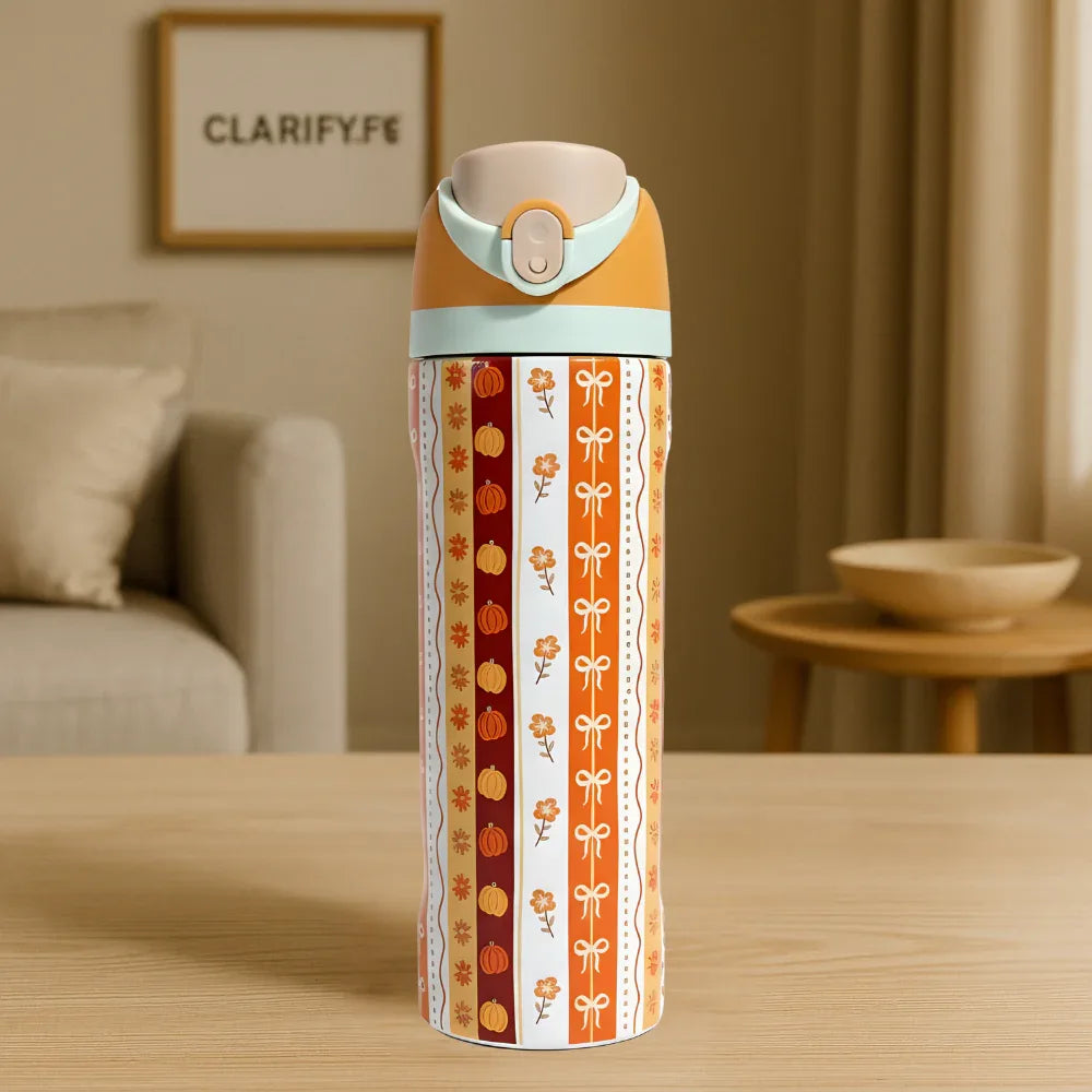 Premium Autumn Stripes 32oz Owala Bottle – Stylish Water Bottle (950ml)