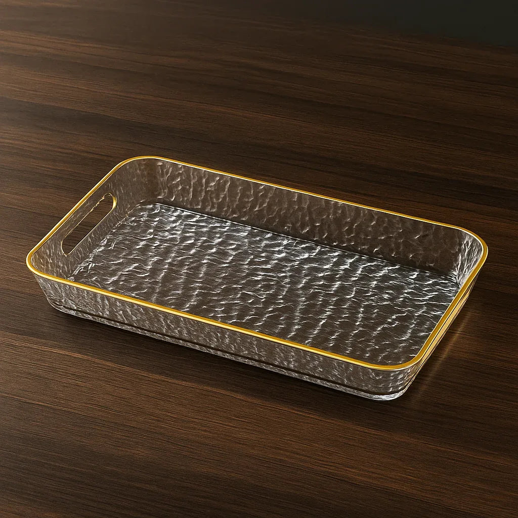 Premium Acrylic Tray – Golden Rim