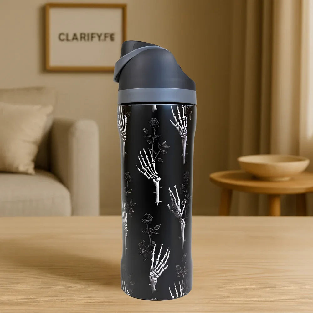 Premium Skeleton Hand 32oz Owala Bottle – Unique Water Bottle (950ml)