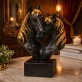 Equestrian Grace Duo – Double Horse Face Showpiece
