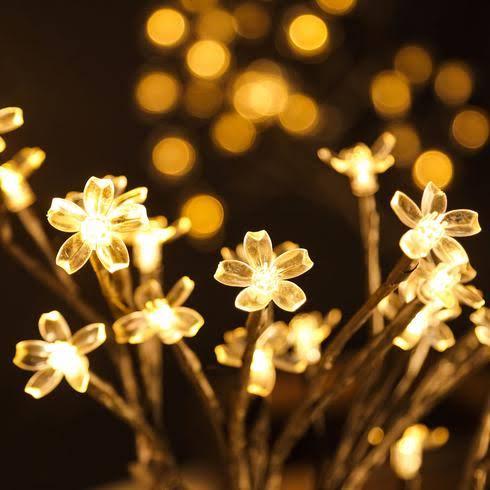 24 LED Night Light Table Lamp with Floral Design