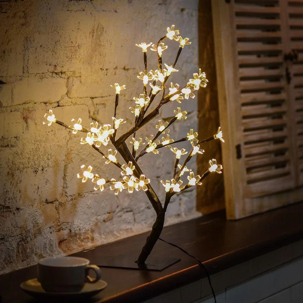 24 LED Night Light Table Lamp with Floral Design
