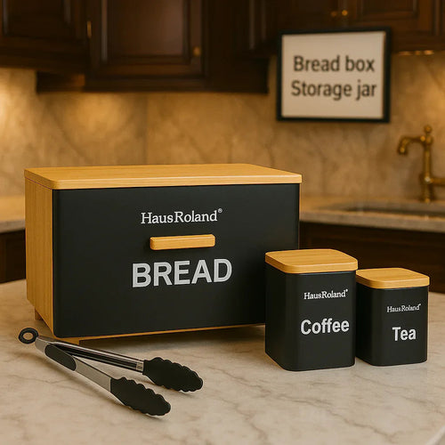 3pcs Bread Box Set with Tong – Kitchen Storage