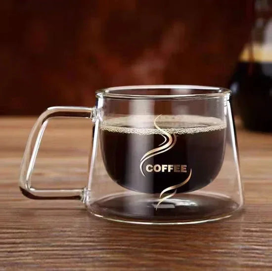 High Borosilicate Double-Walled Coffee Cup – Heat Resistant
