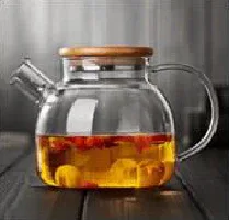 Premium 800ml Glass Kettle with Bamboo Lid