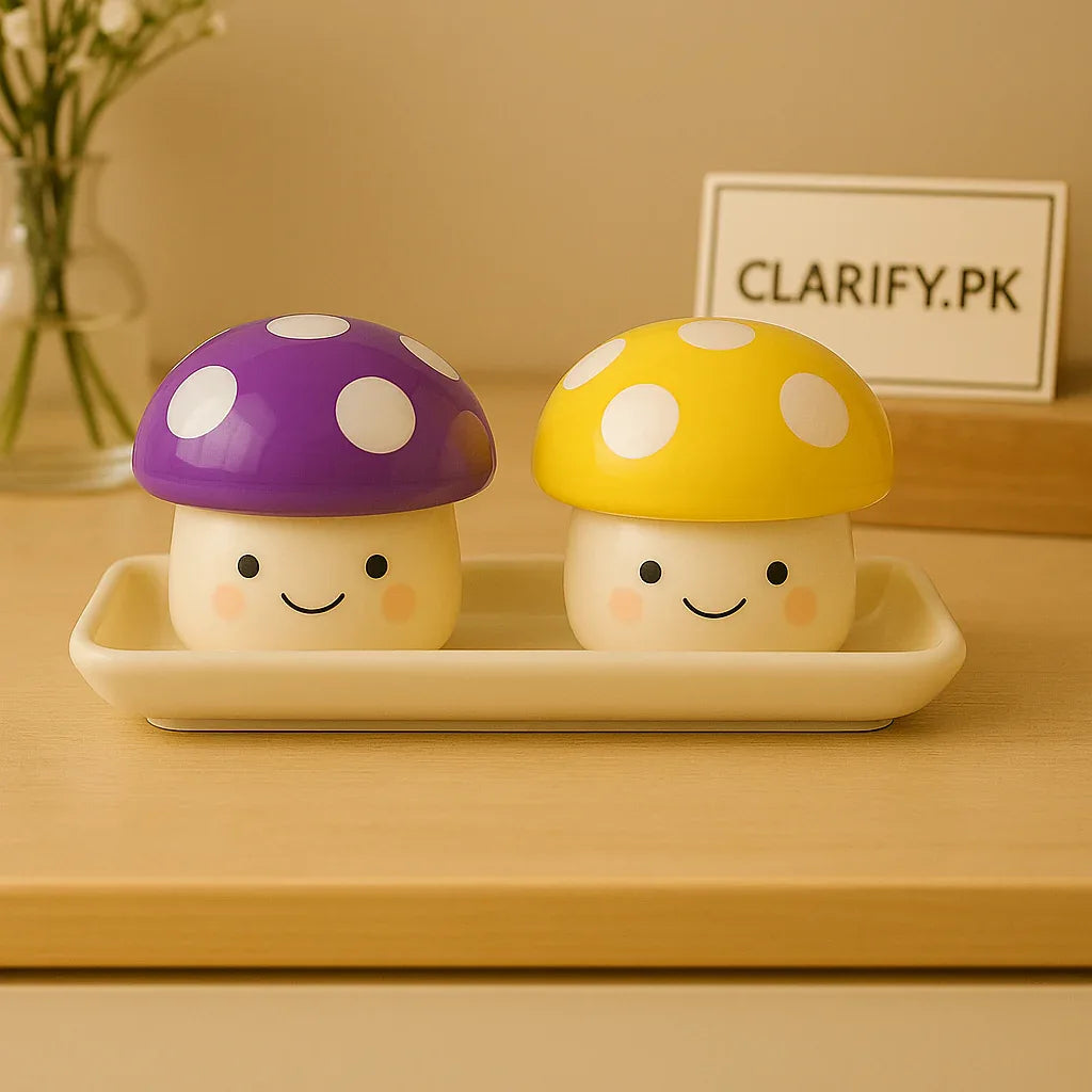 Mushroom Salt & Pepper Shaker Set – Cute Ceramic Kitchen Table Décor